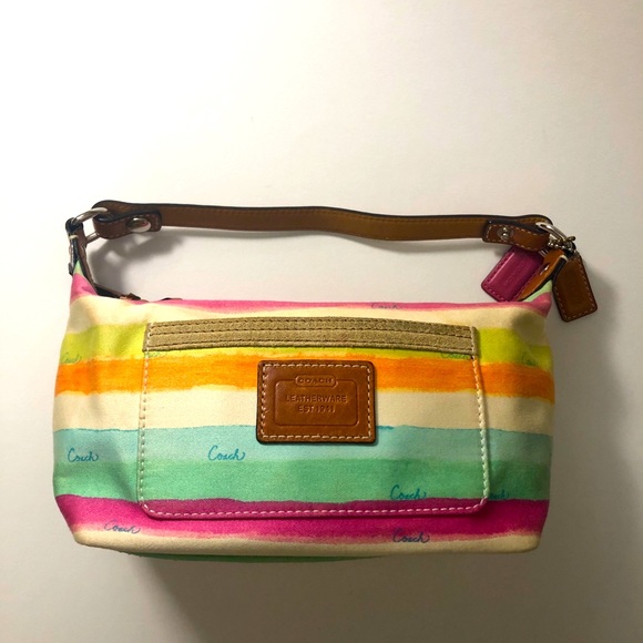 Coach Colorful Watercolor Top Handle Small Clutch - Picture 8 of 9